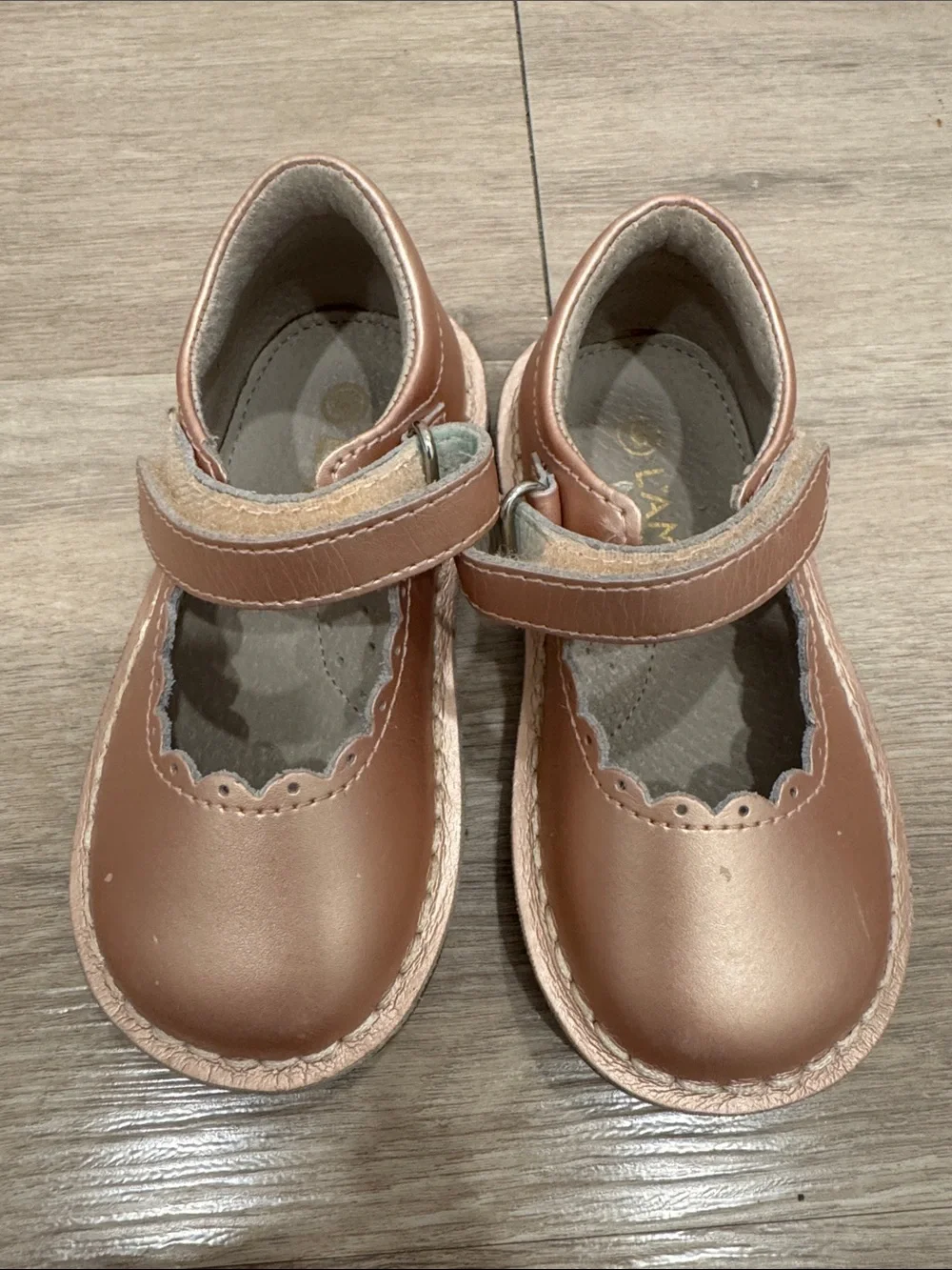 L'Amour Girls' Mary Jane Shoes in Metallic Rose